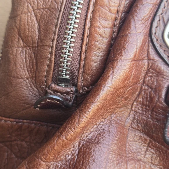 B. Makowsky Brown Leather Hobo Snake Animal Skin Shoulder Bag - Picture 5 of 16